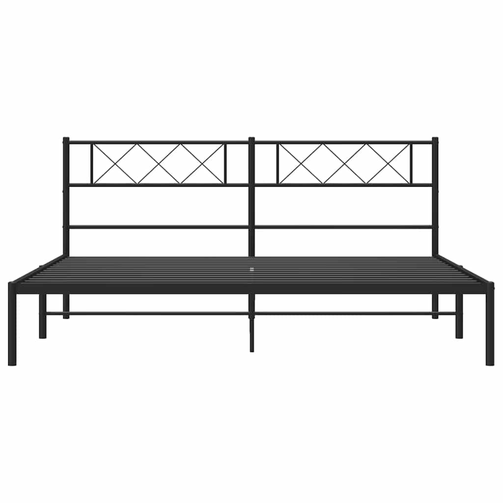 sengeramme med sengegavl 193x203 cm metal sort