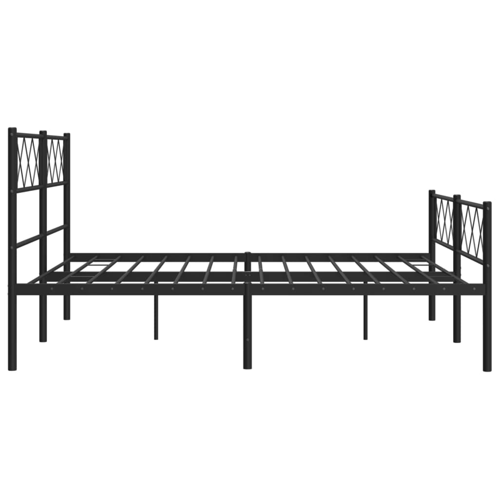 sengeramme med sengegavl og fodgærde 140x200 cm metal sort