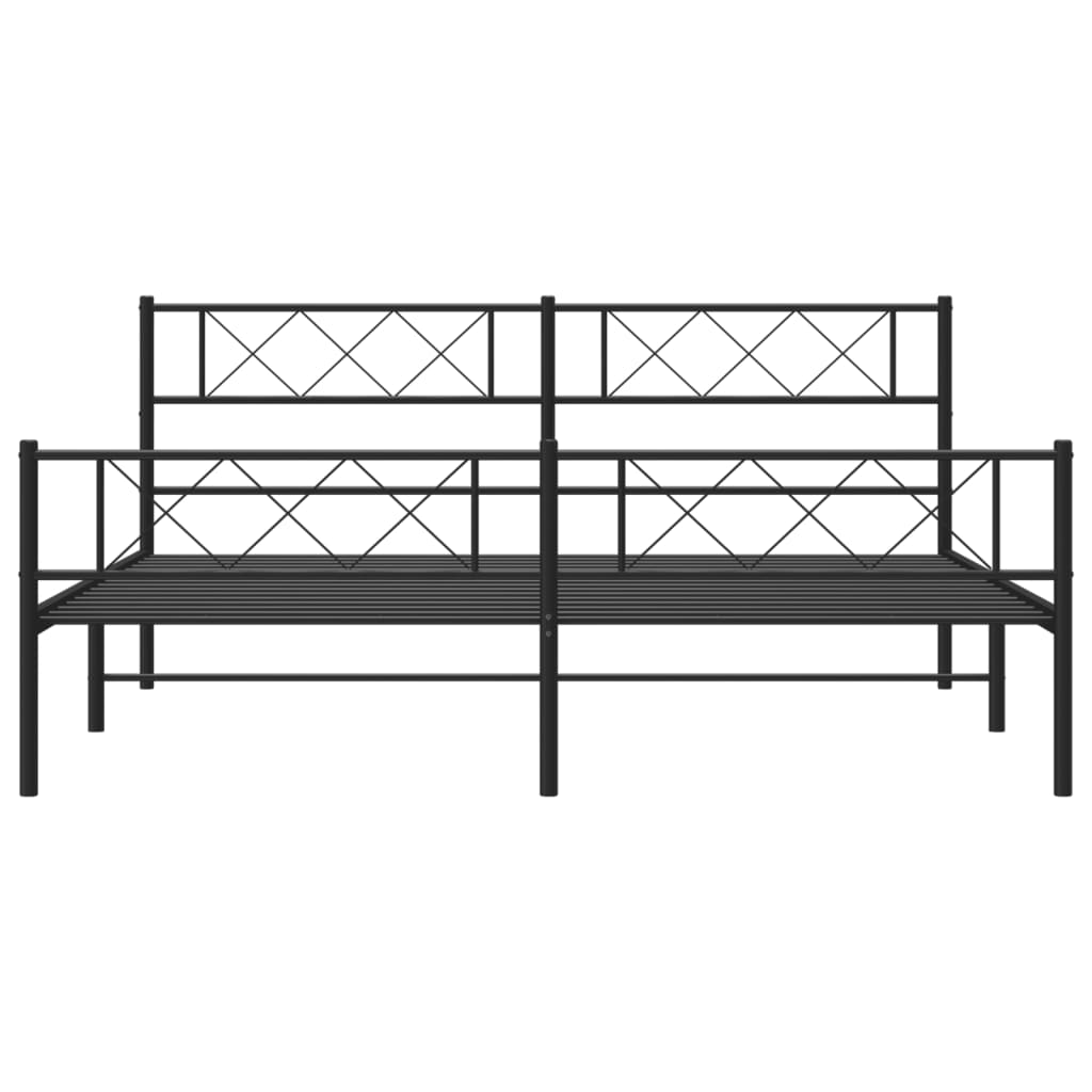 sengeramme uden madras med fodgærde 180x200 cm sort