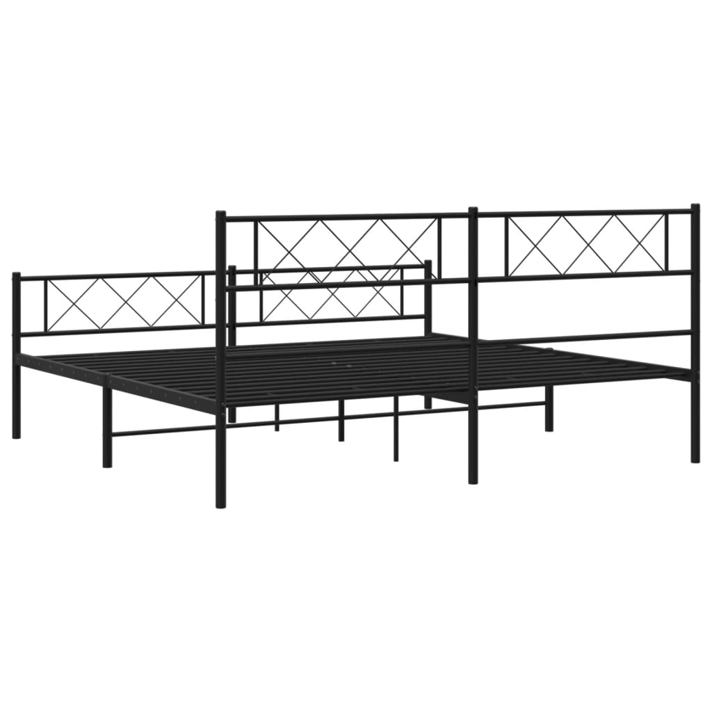 sengeramme uden madras med fodgærde 180x200 cm sort