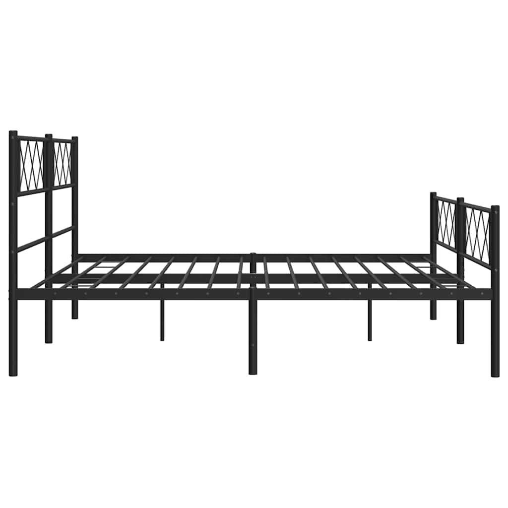 sengeramme med sengegavl og fodgærde 193x203 cm metal sort