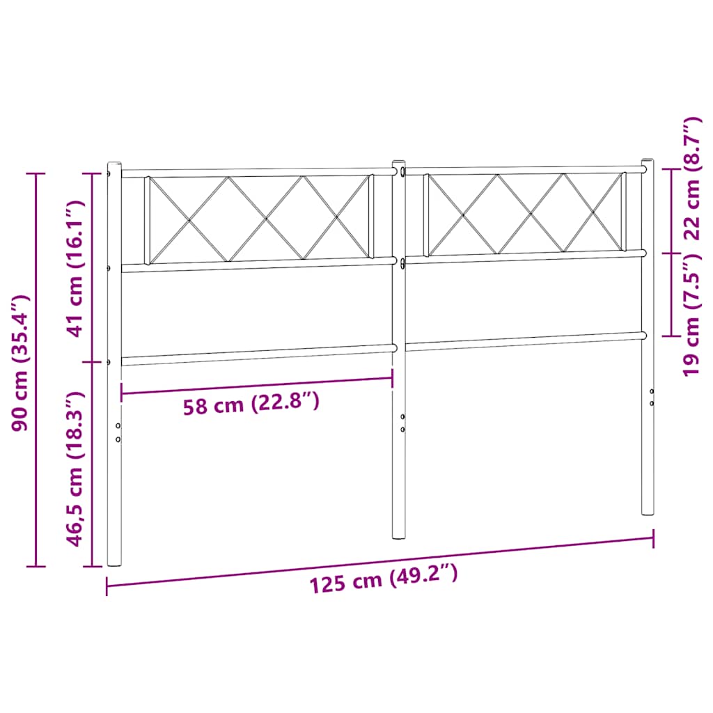 udskiftningsgavl 120 cm metal sort