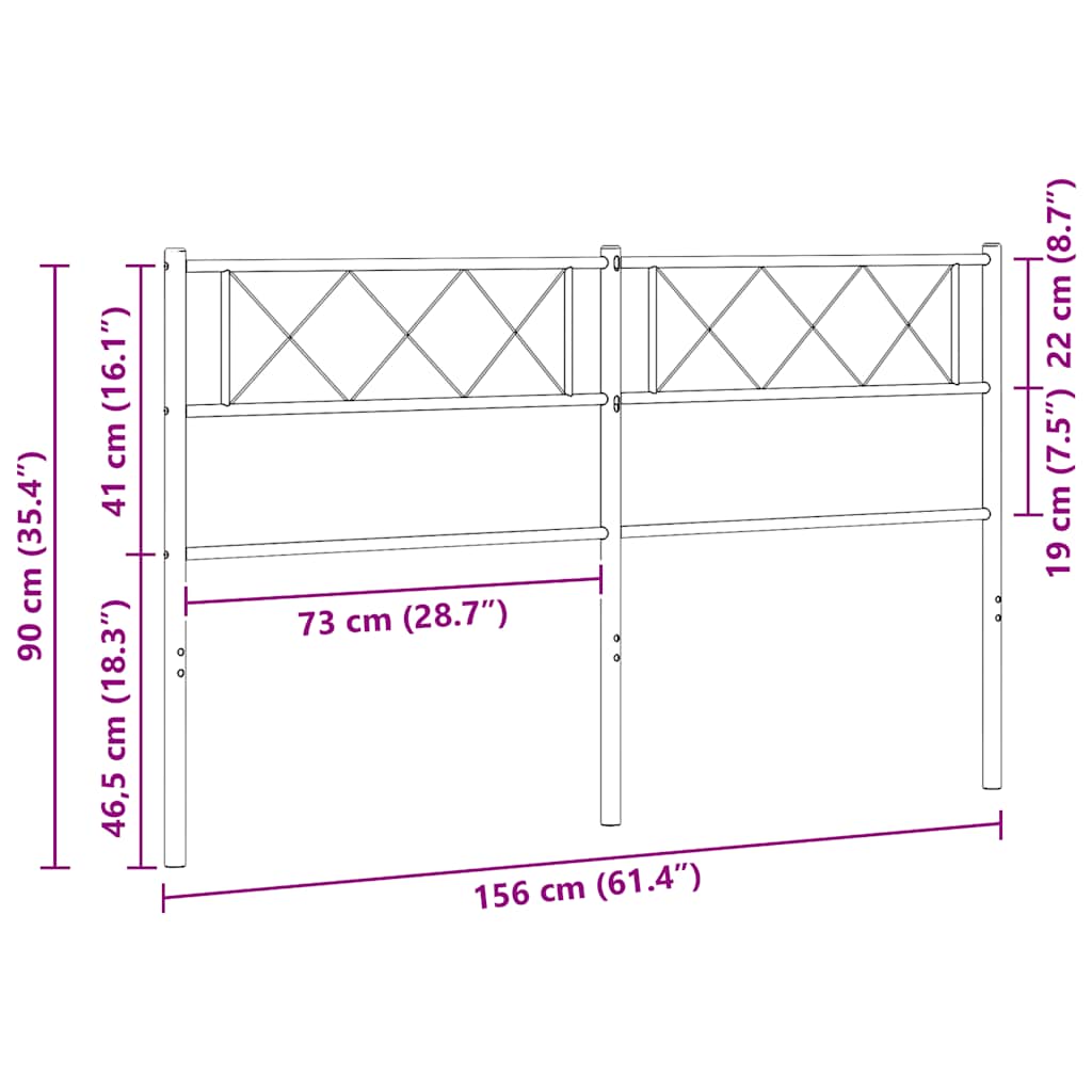 udskiftningsgavl 150 cm metal sort