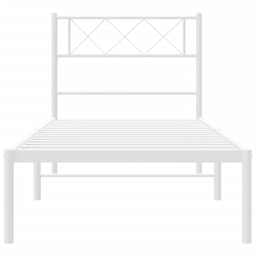 sengeramme med sengegavl 80x200 cm metal hvid
