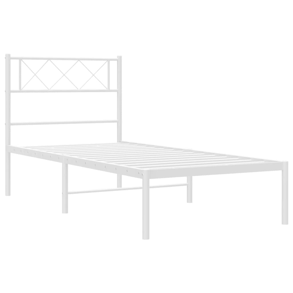 sengeramme med sengegavl 90x200 cm metal hvid