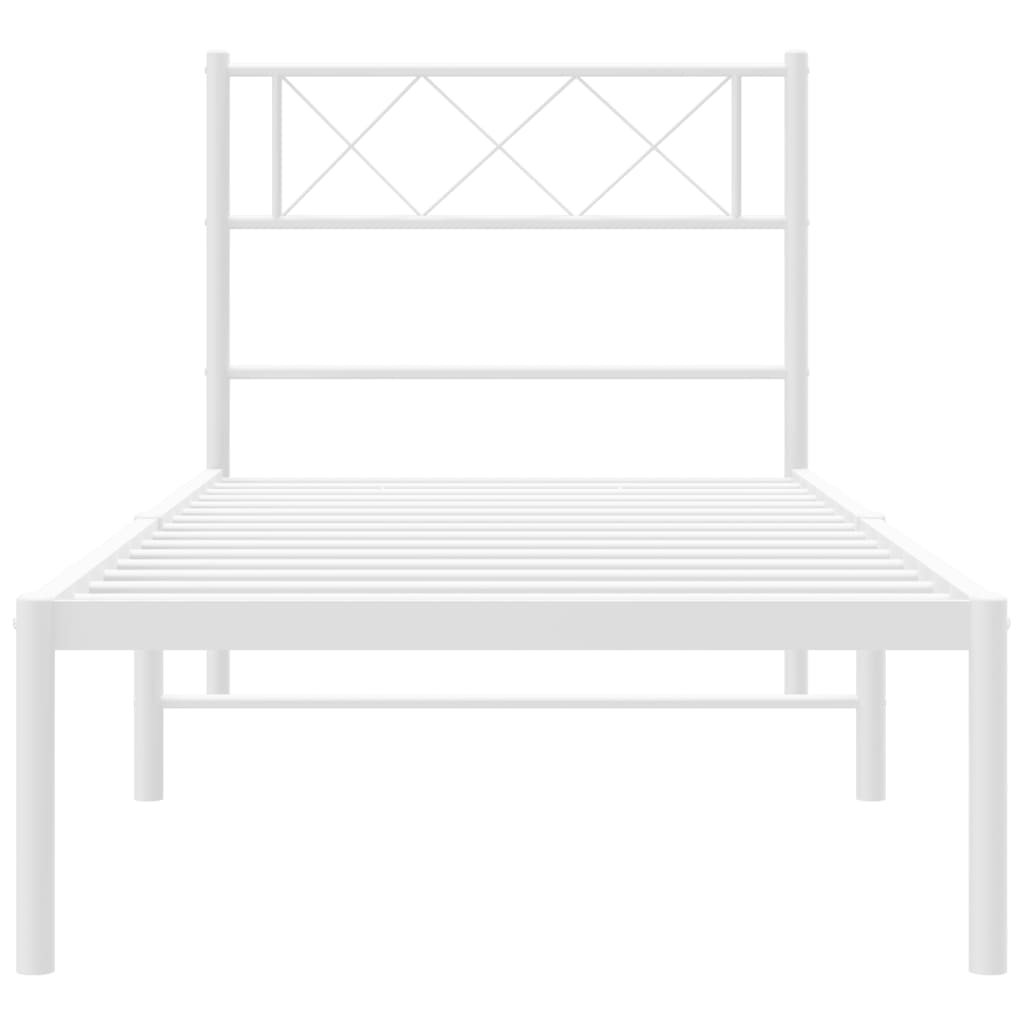sengeramme med sengegavl 90x200 cm metal hvid