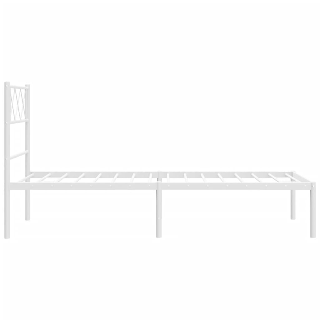 sengeramme med sengegavl 90x200 cm metal hvid