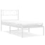 sengeramme med sengegavl 100x200 cm metal hvid