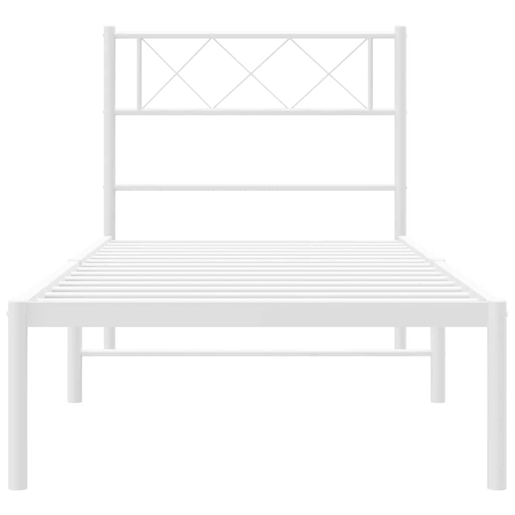 sengeramme med sengegavl 100x200 cm metal hvid