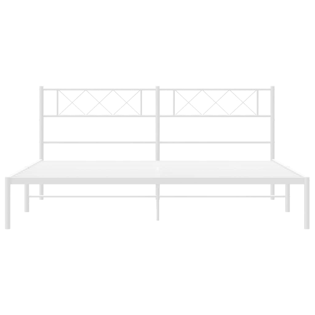 sengeramme med sengegavl 160x200 cm metal hvid