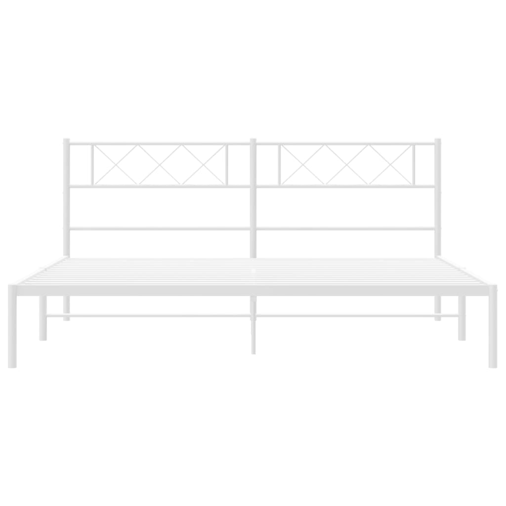 sengeramme med sengegavl 180x200 cm metal hvid