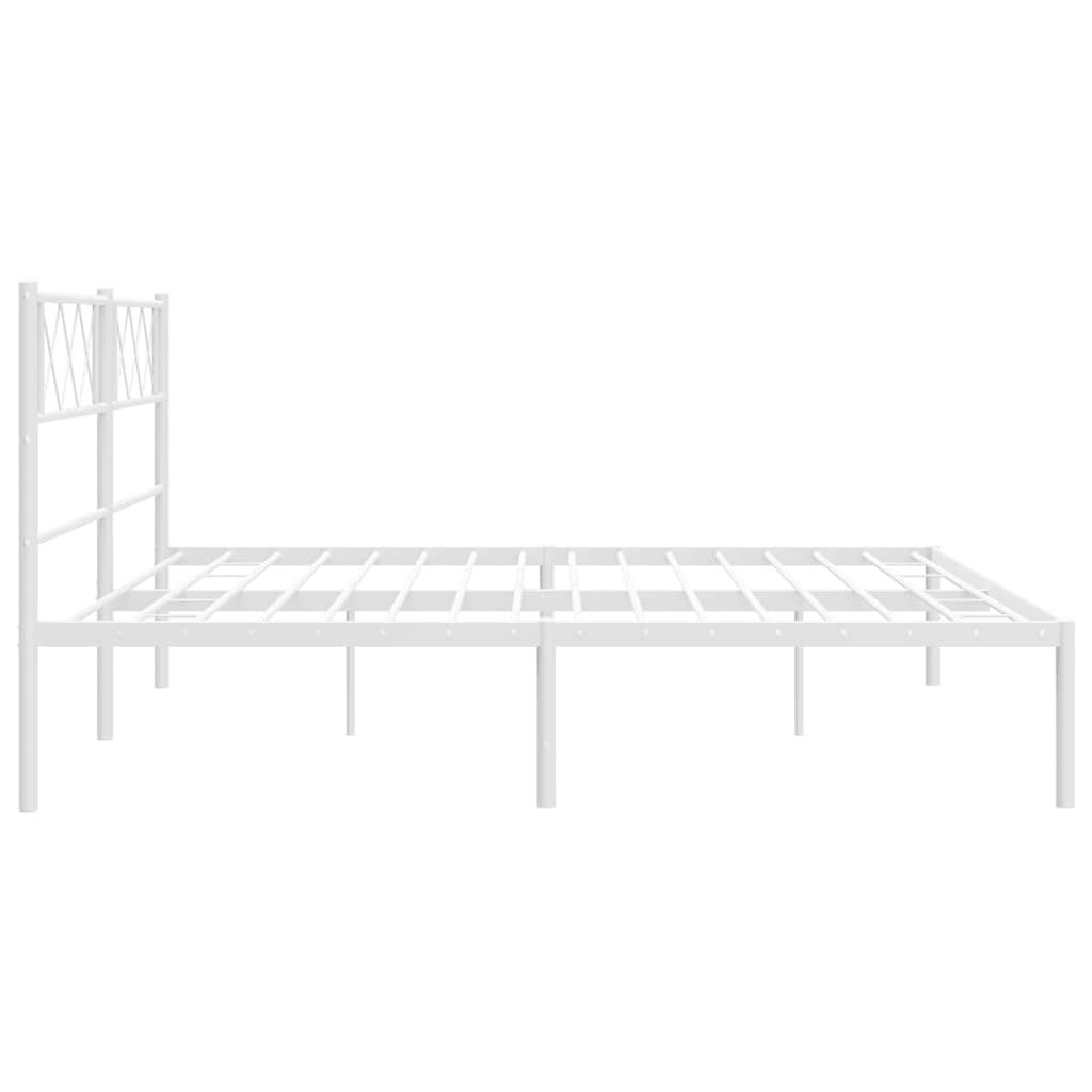 sengeramme med sengegavl 183x213 cm metal hvid