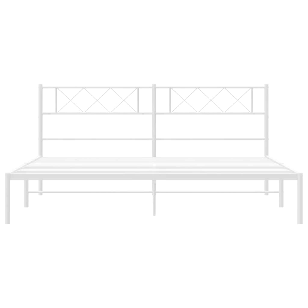 sengeramme med sengegavl 193x203 cm metal hvid