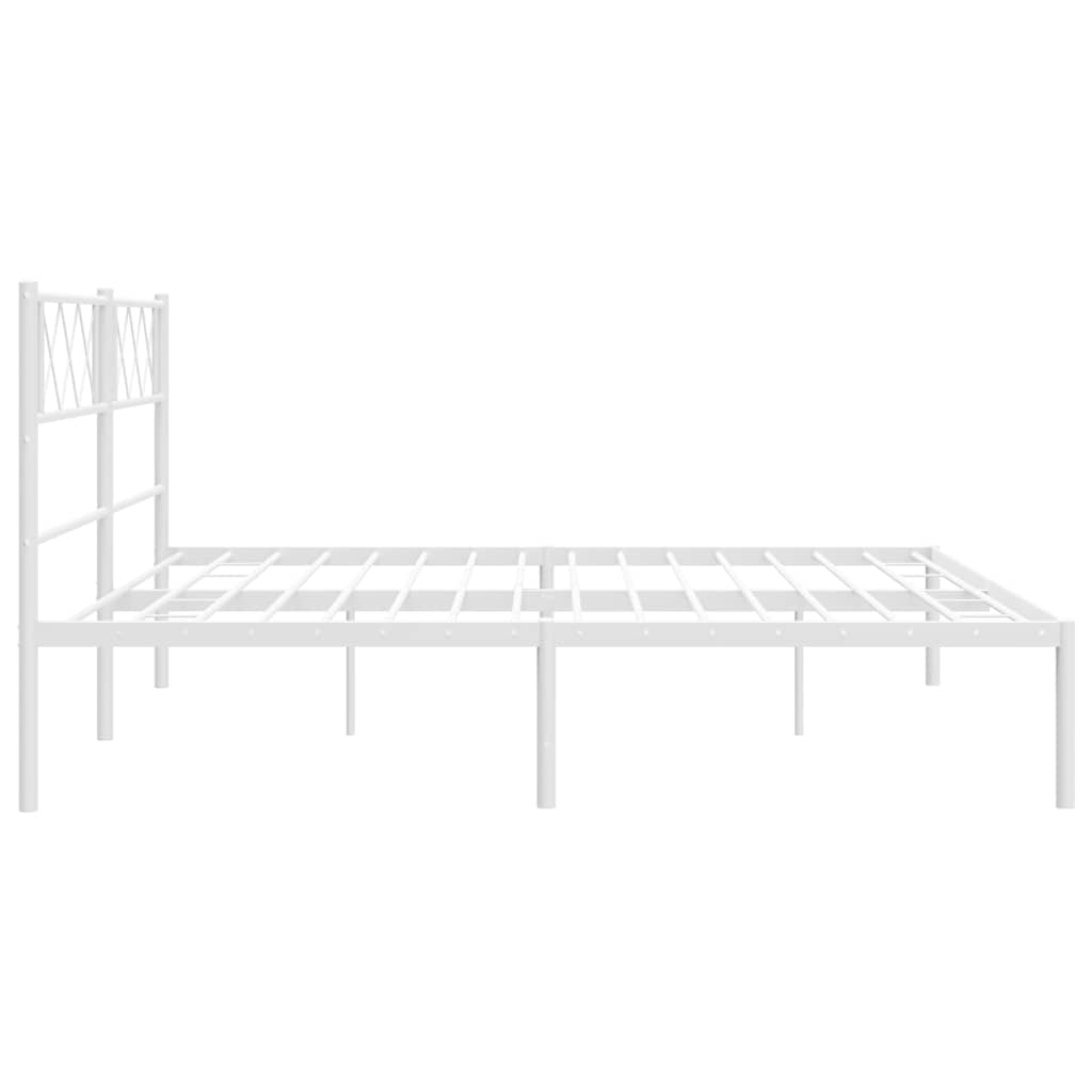 sengeramme med sengegavl 193x203 cm metal hvid