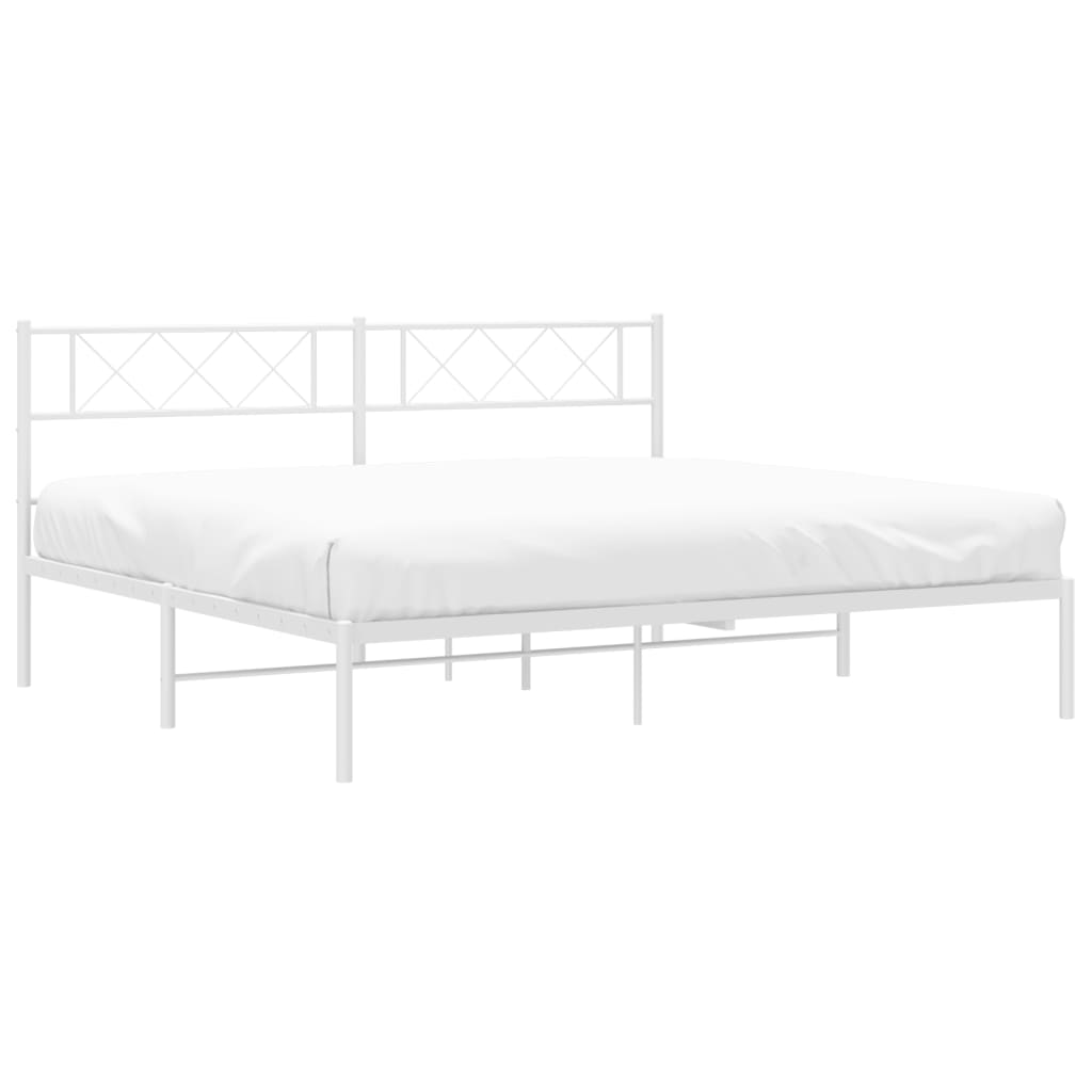 sengeramme med sengegavl 200x200 cm metal hvid