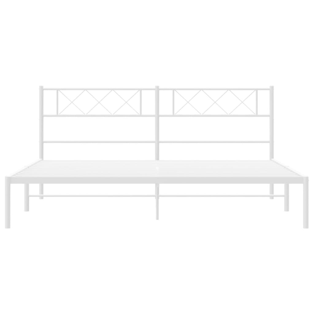 sengeramme med sengegavl 200x200 cm metal hvid