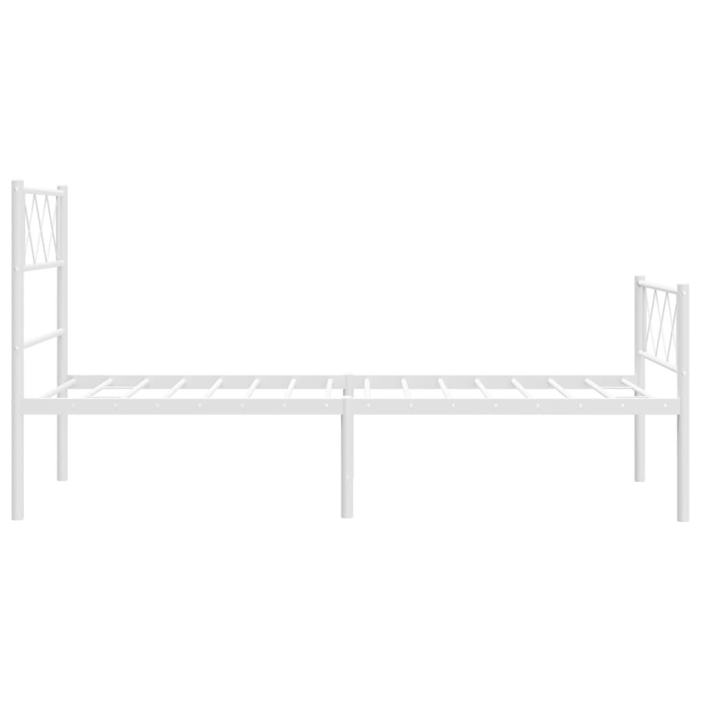 sengeramme med sengegavl og fodgærde 107x203 cm metal hvid