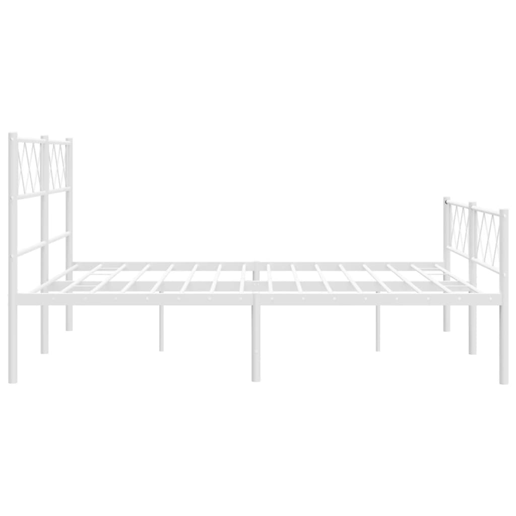 sengeramme med sengegavl og fodgærde 140x190 cm metal hvid