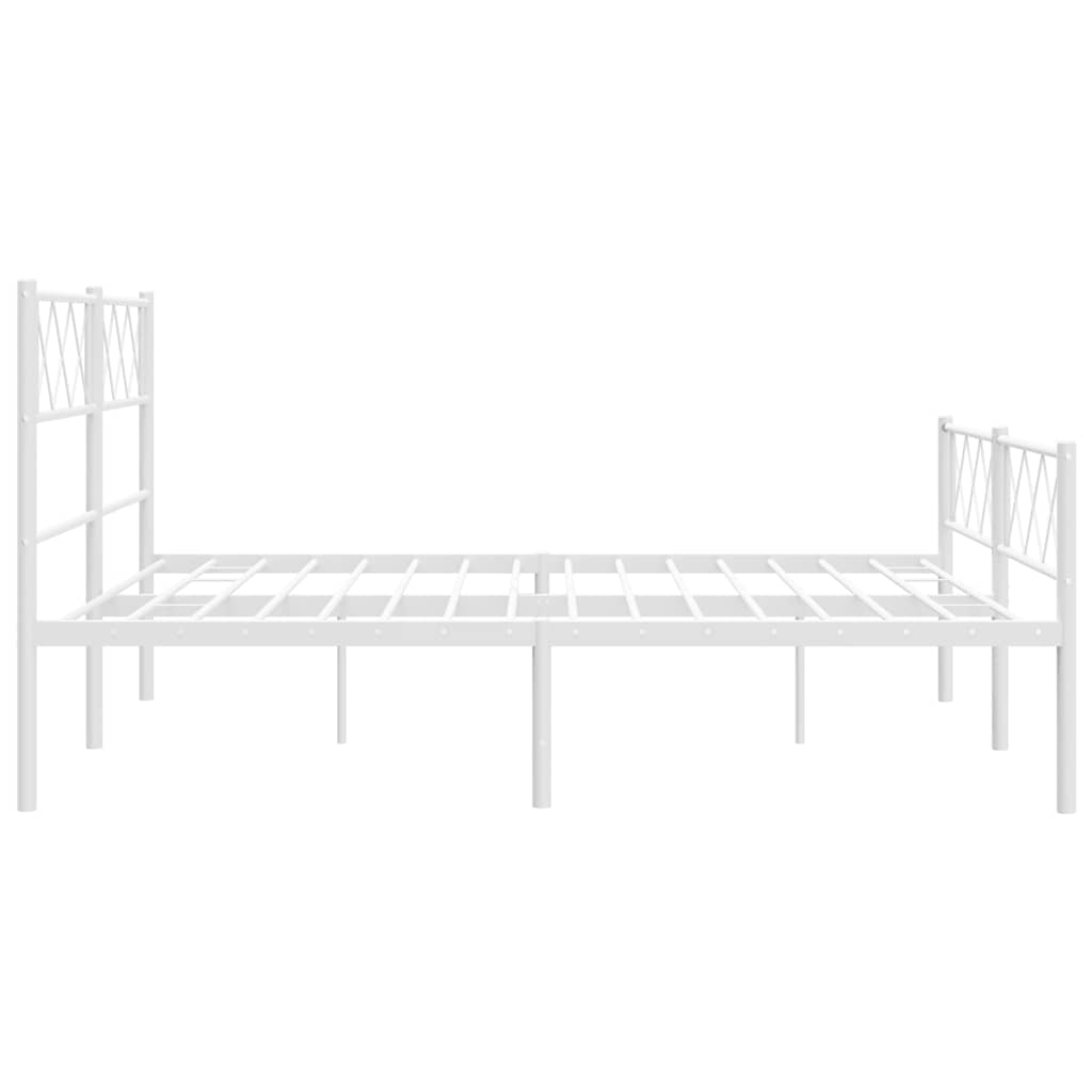 sengeramme med sengegavl og fodgærde 150x200 cm metal hvid
