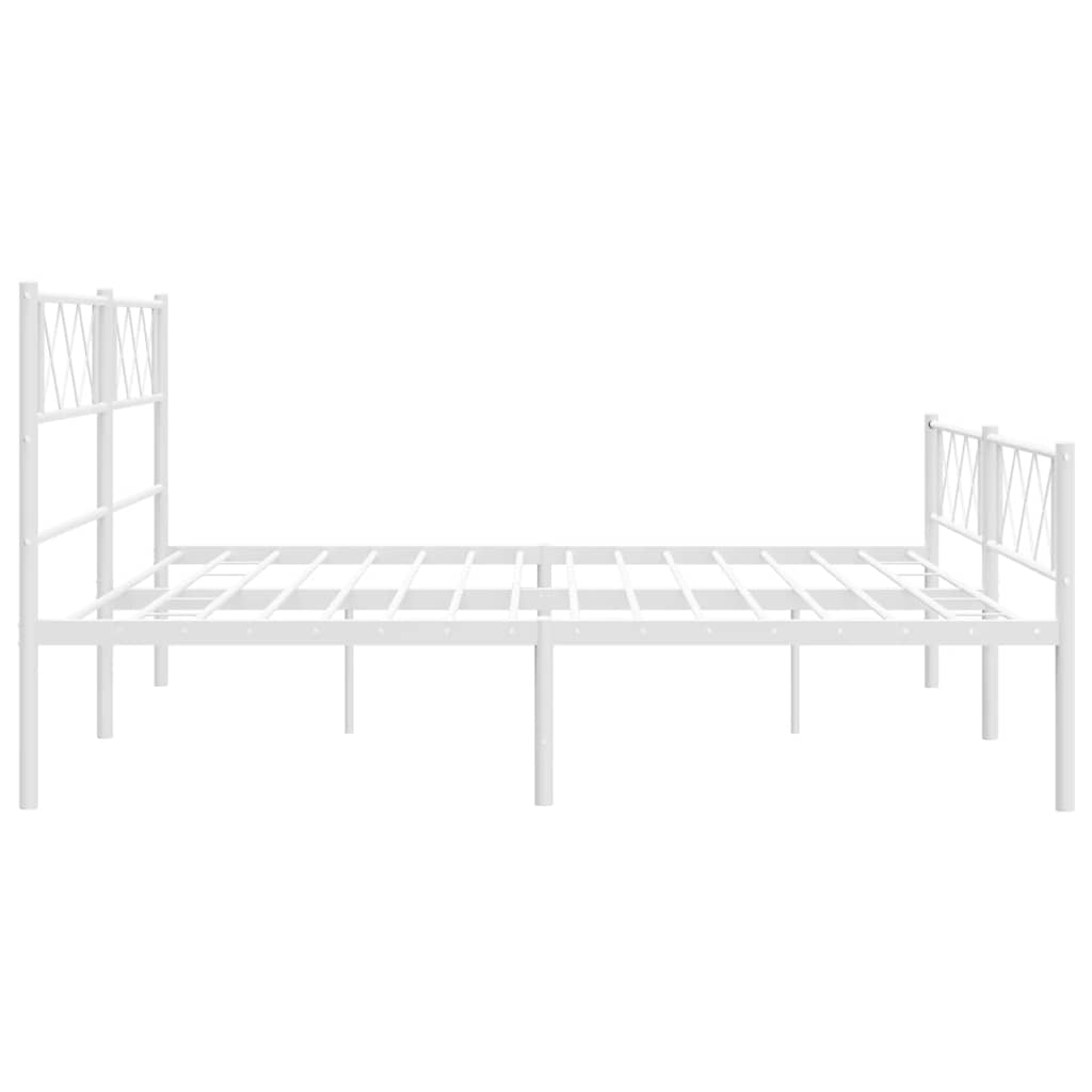 sengeramme med sengegavl og fodgærde 183x213 cm metal hvid