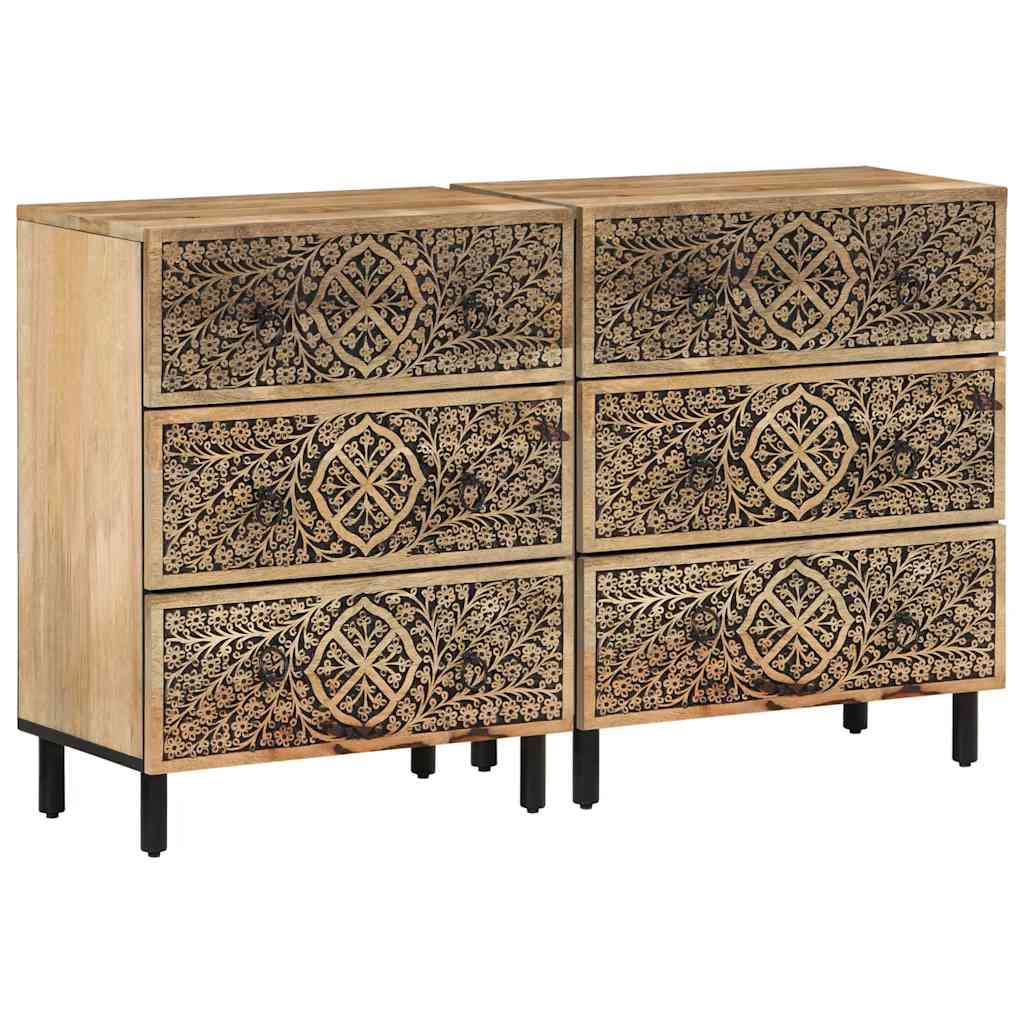 kommoder 2 stk. 60x33x75 cm massivt mangotræ