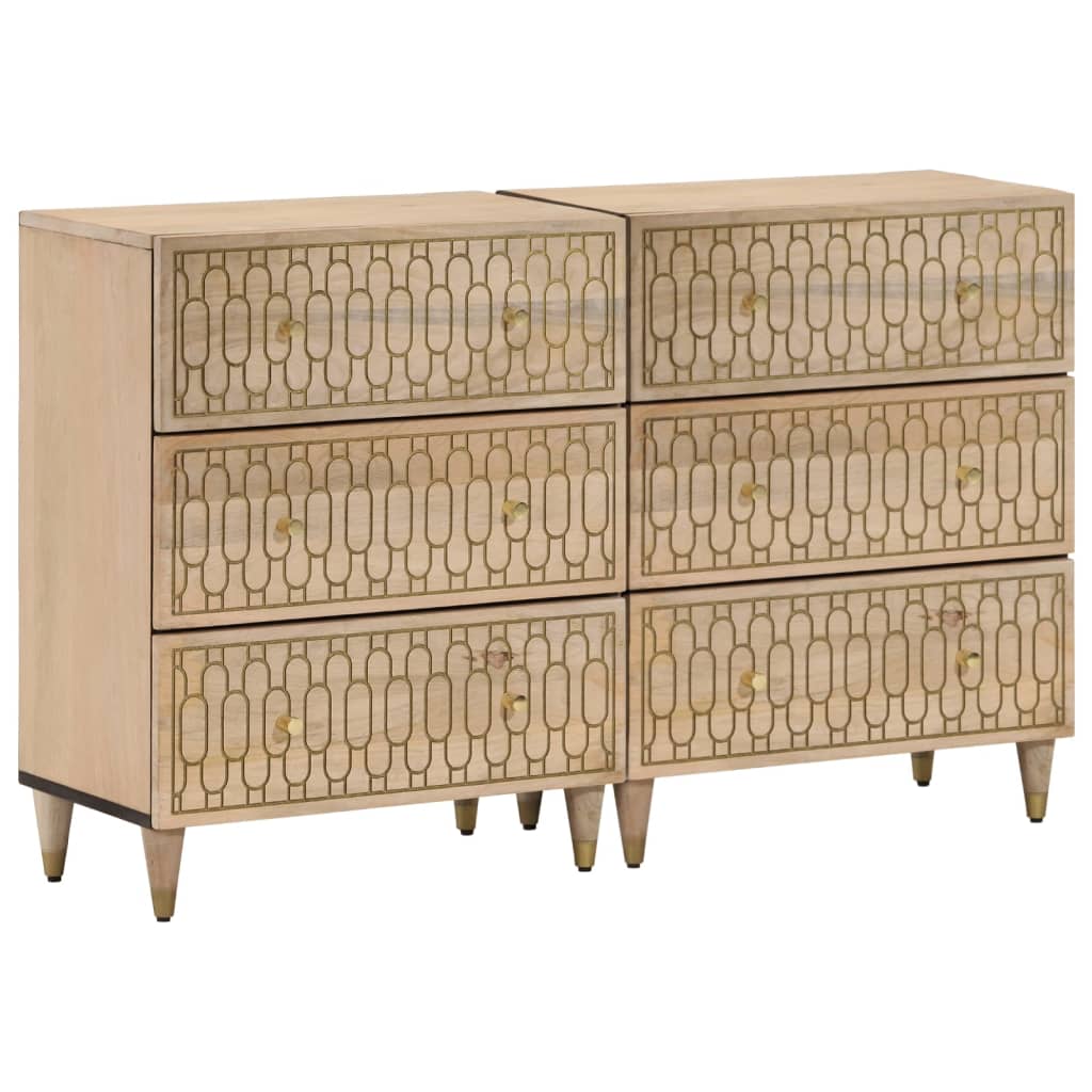 kommoder 2 stk. 60x33x75 cm massivt mangotræ