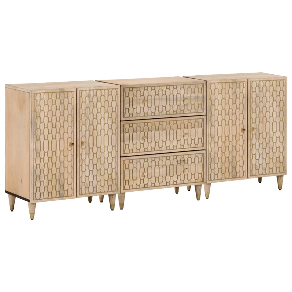 skabe 3 stk. 60x33x75 cm massivt mangotræ
