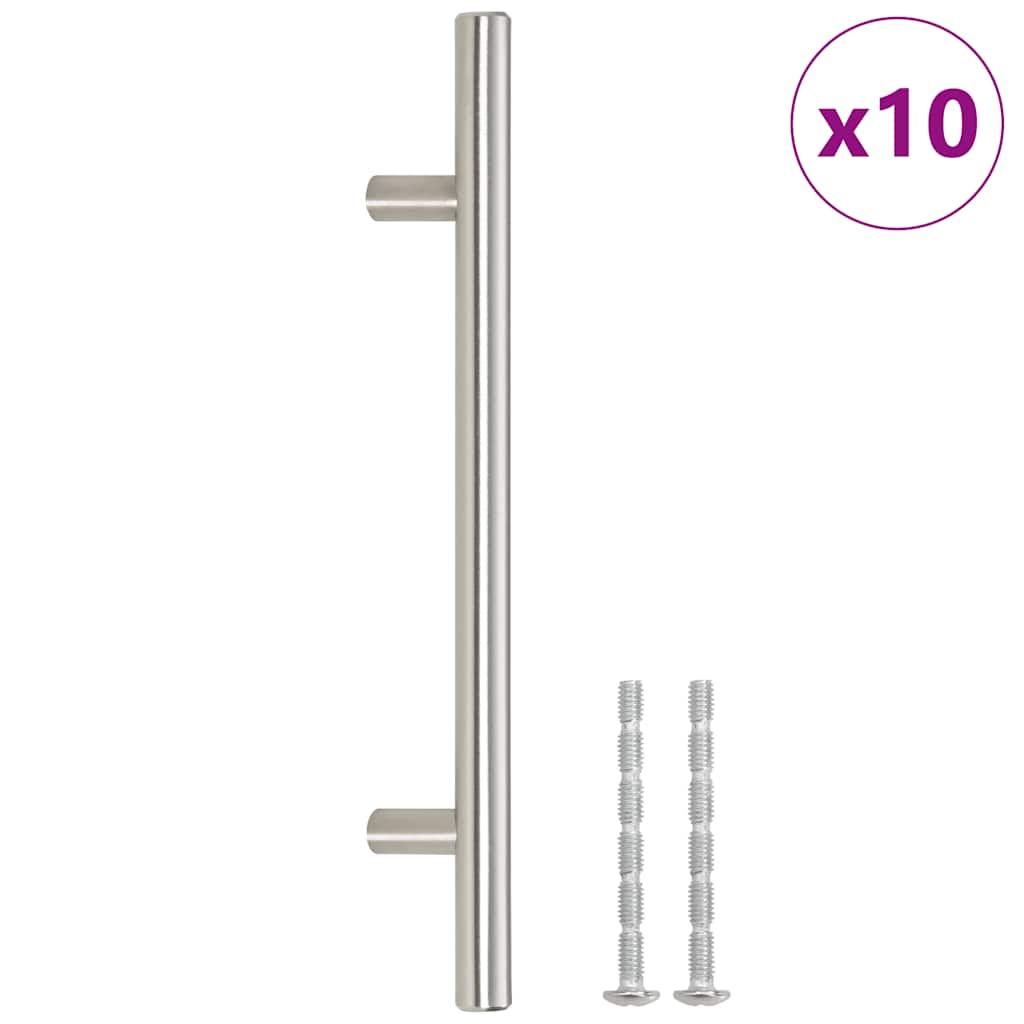 skabshåndtag 10 stk. hulafstand 160 mm samlet længde 224 mm rustfrit stål sølvfarvet