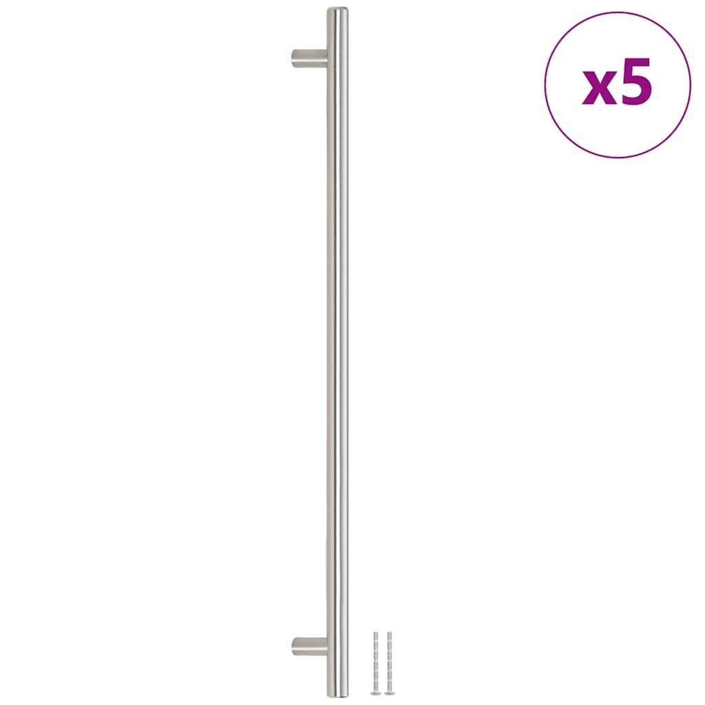 skabshåndtag 5 stk. 480 mm rustfrit stål sølvfarvet