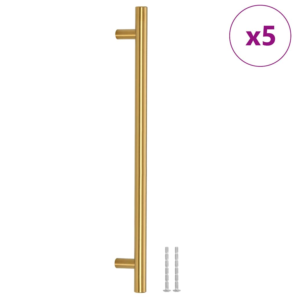 skabshåndtag 5 stk. 224 mm rustfrit stål guldfarvet