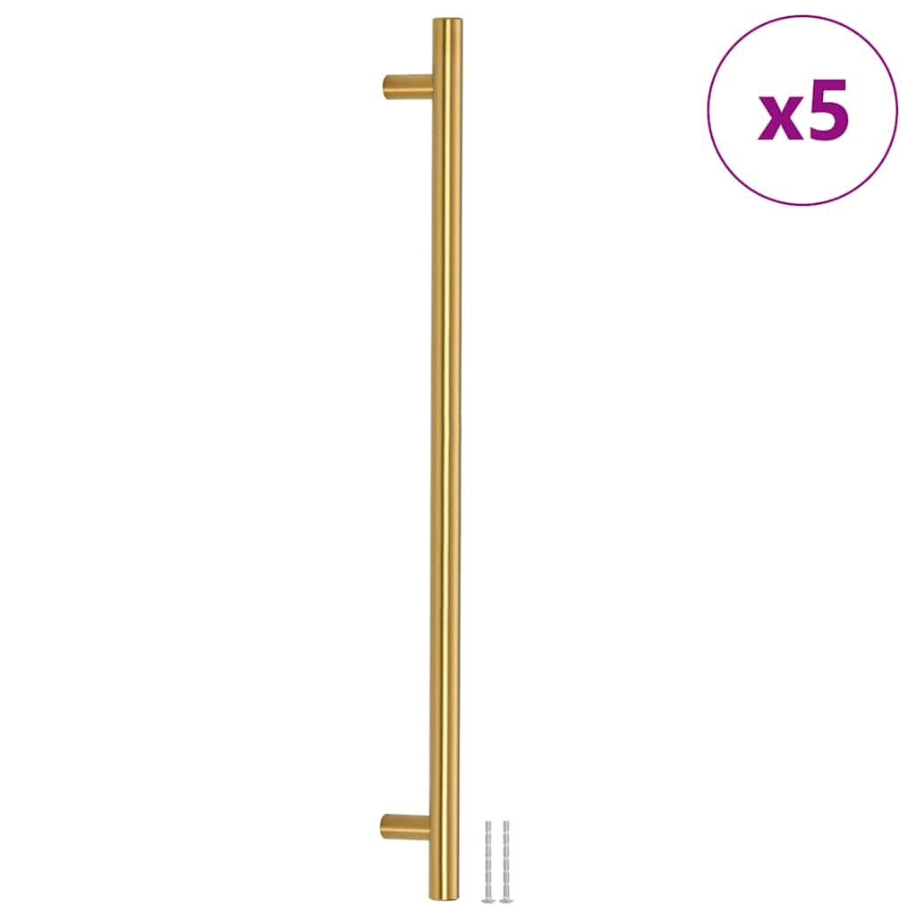 skabshåndtag 5 stk. 480 mm rustfrit stål guldfarvet