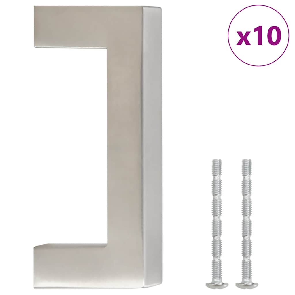 skabshåndtag 10 stk. 64 mm rustfrit stål sølvfarvet