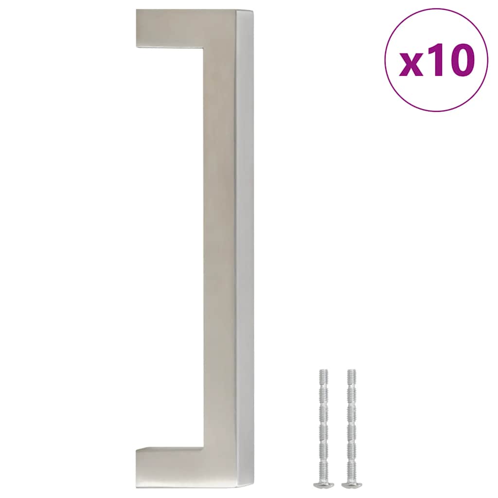 skabshåndtag 10 stk. 128 mm rustfrit stål sølvfarvet