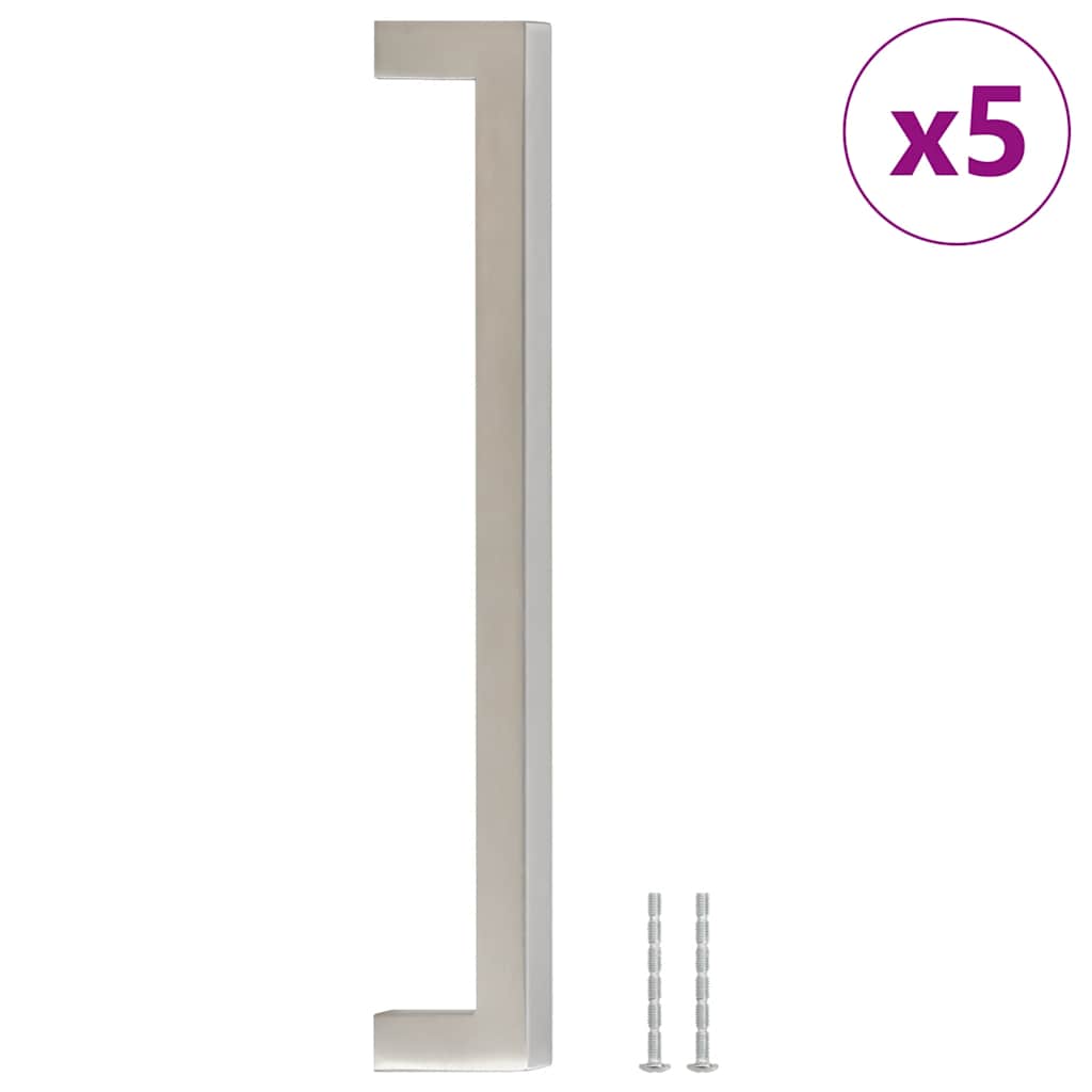 skabshåndtag 5 stk. 192 mm rustfrit stål sølvfarvet
