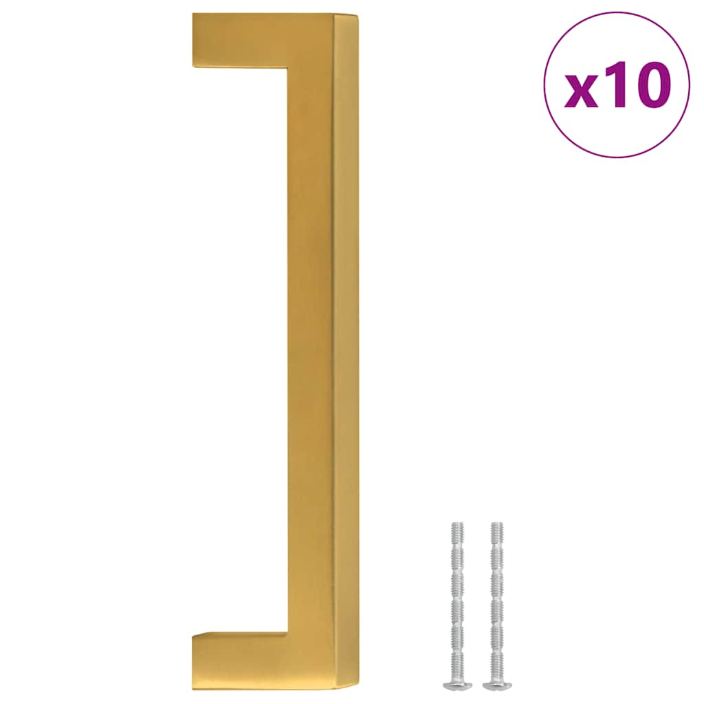 skabshåndtag 10 stk. 128 mm rustfrit stål guldfarvet
