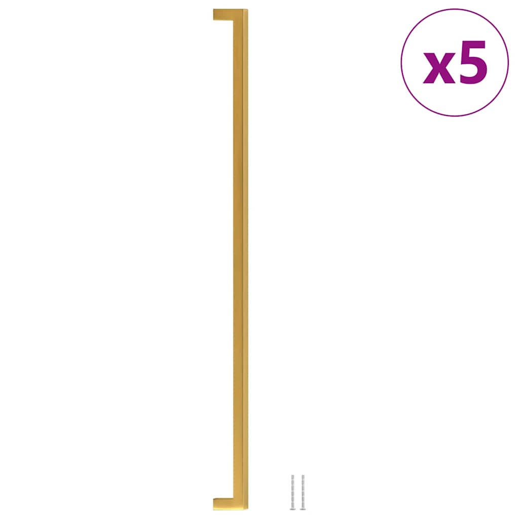 skabshåndtag 5 stk. 480 mm rustfrit stål guldfarvet