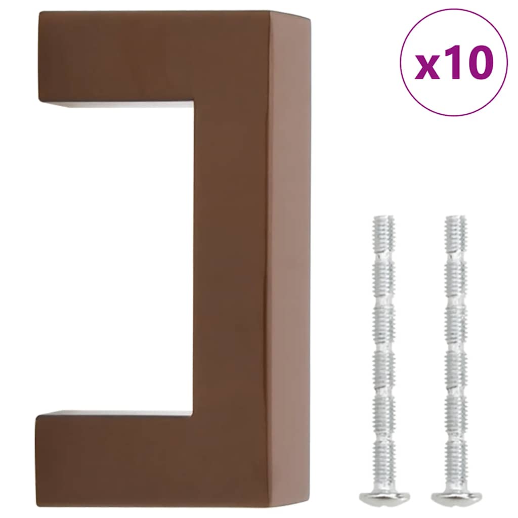 skabshåndtag 10 stk. 64 mm rustfrit stål bronzefarvet