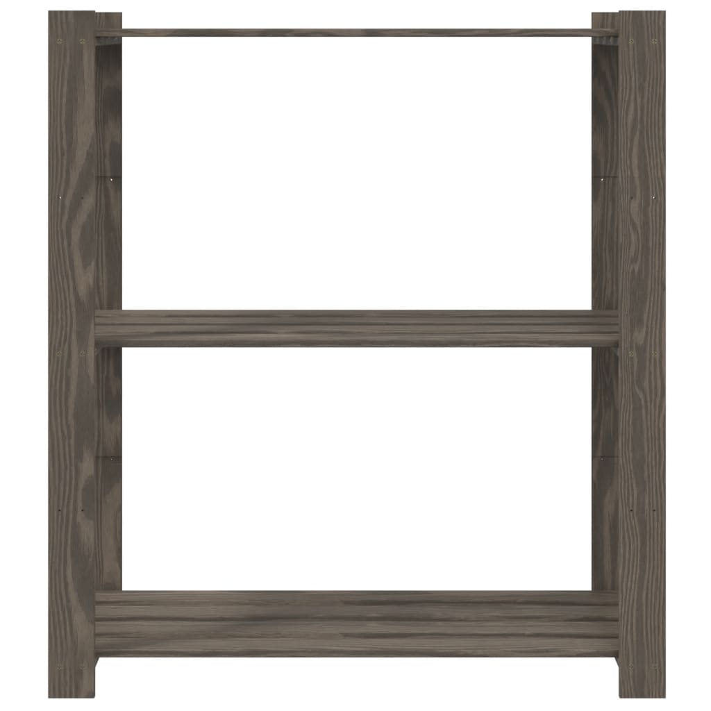 opbevaringsreol 3 hylder 80x38x90 cm massivt fyrretræ grå