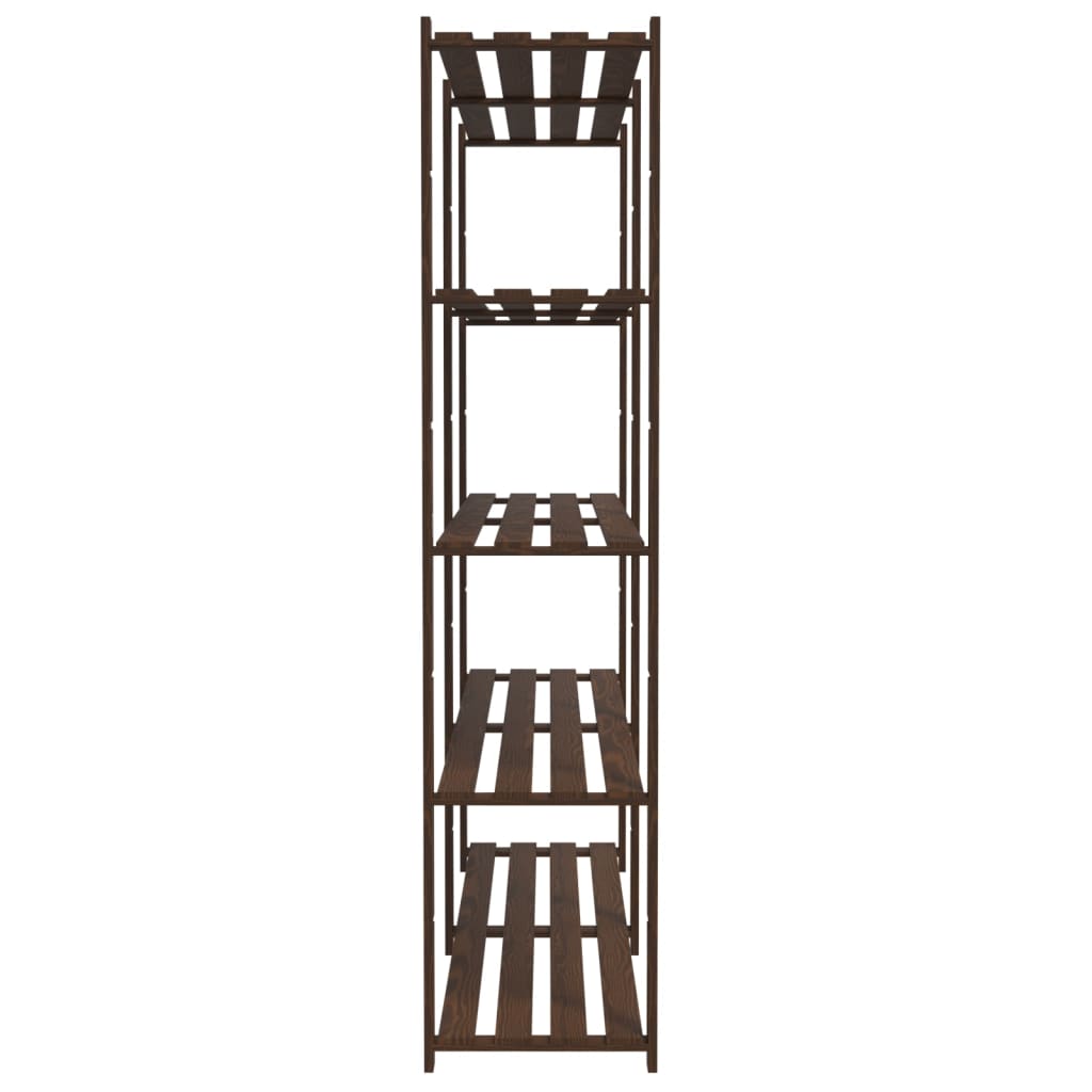 opbevaringsreol 5 hylder 170x38x170 cm massivt fyrretræ brun