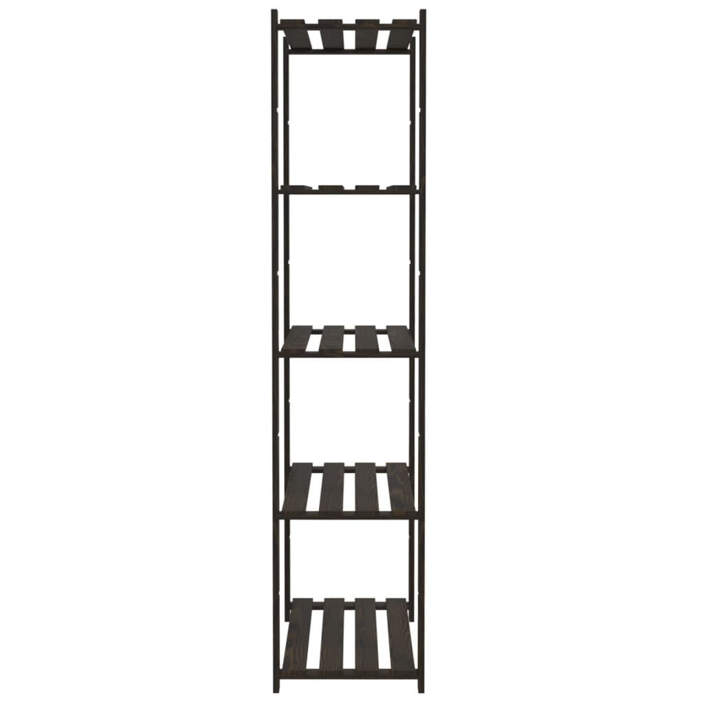 opbevaringsreol 5 hylder 80x38x170 cm massivt fyrretræ sort