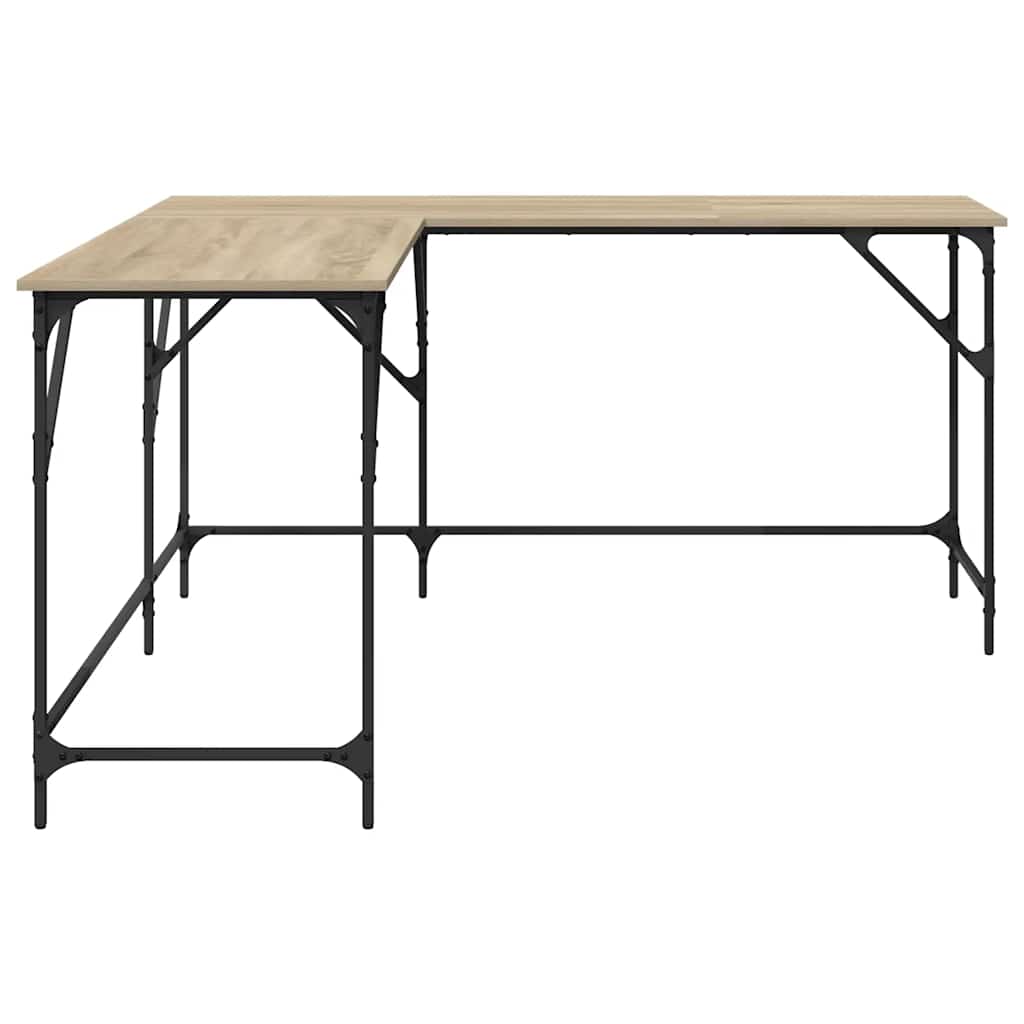 skrivebord 149x149x75 cm konstrueret træ sonoma-eg