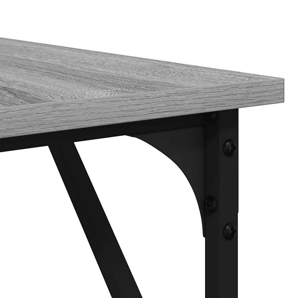 skrivebord 149x149x75 cm konstrueret træ grå sonoma-eg