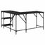 skrivebord 139x139x75 cm konstrueret træ sort