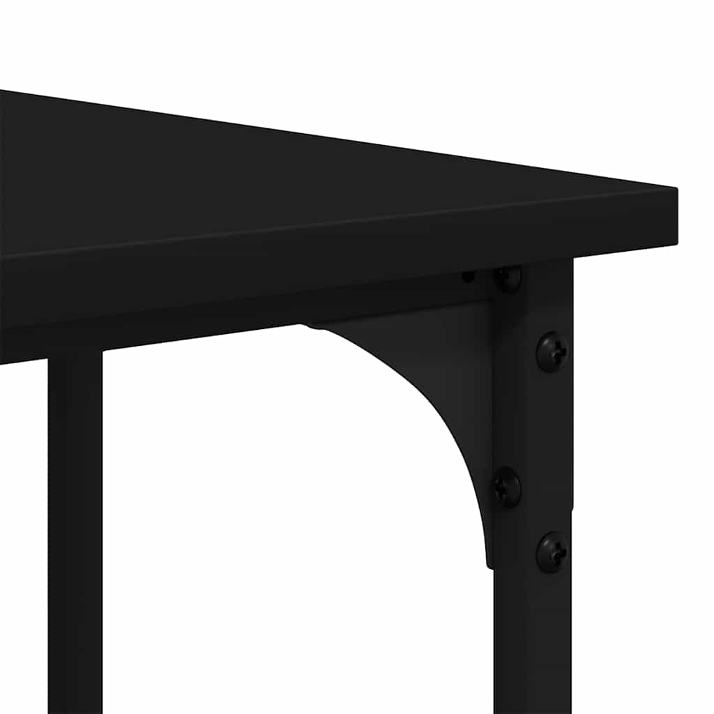 skrivebord 139x139x75 cm konstrueret træ sort