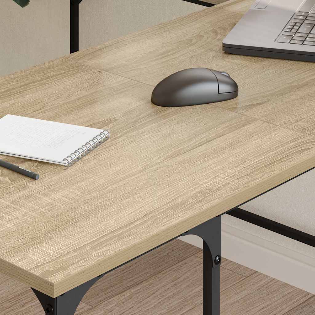 skrivebord 139x139x75 cm konstrueret træ sonoma-eg