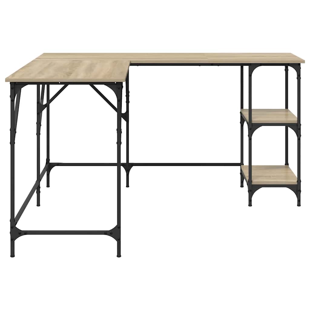 skrivebord 139x139x75 cm konstrueret træ sonoma-eg