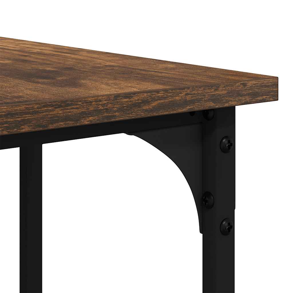 skrivebord 139x139x75 cm konstrueret træ røget egetræsfarve