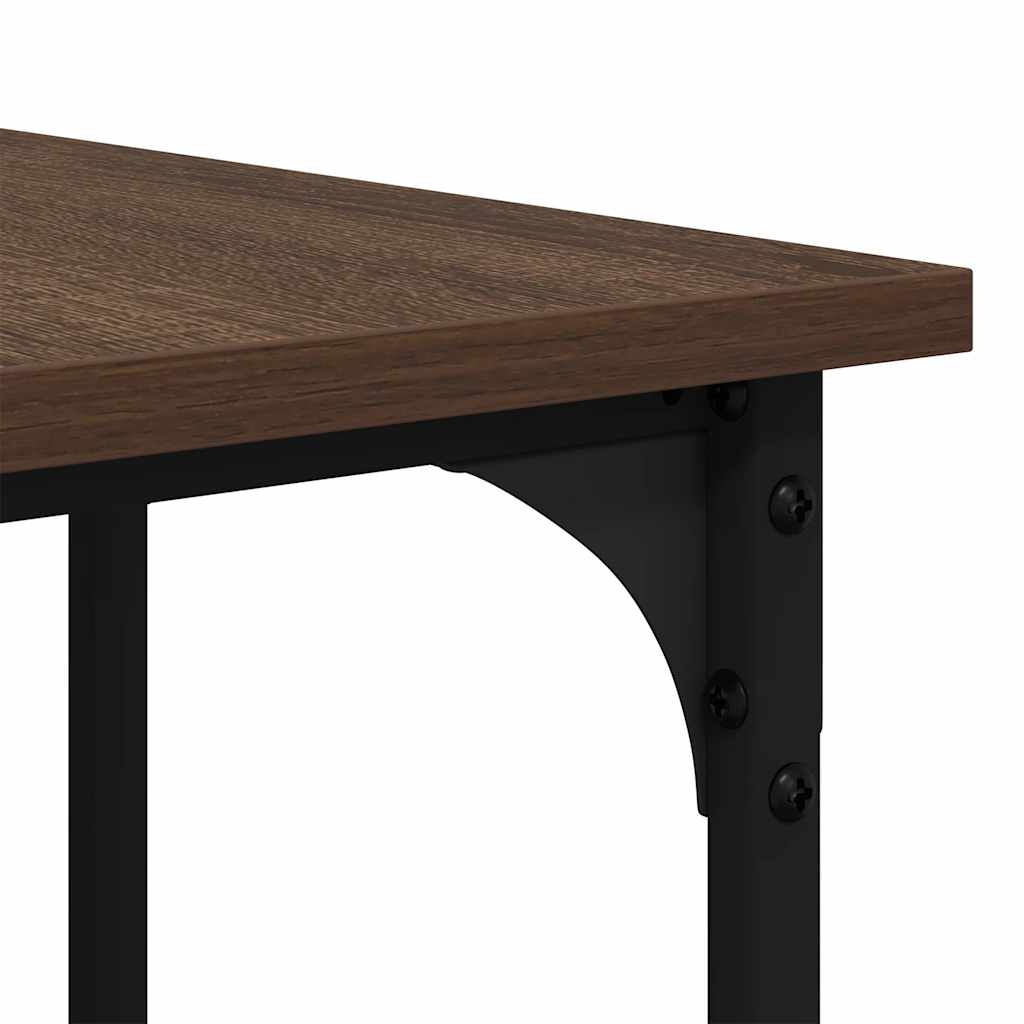 skrivebord 139x139x75 cm konstrueret træ brun egetræsfarve