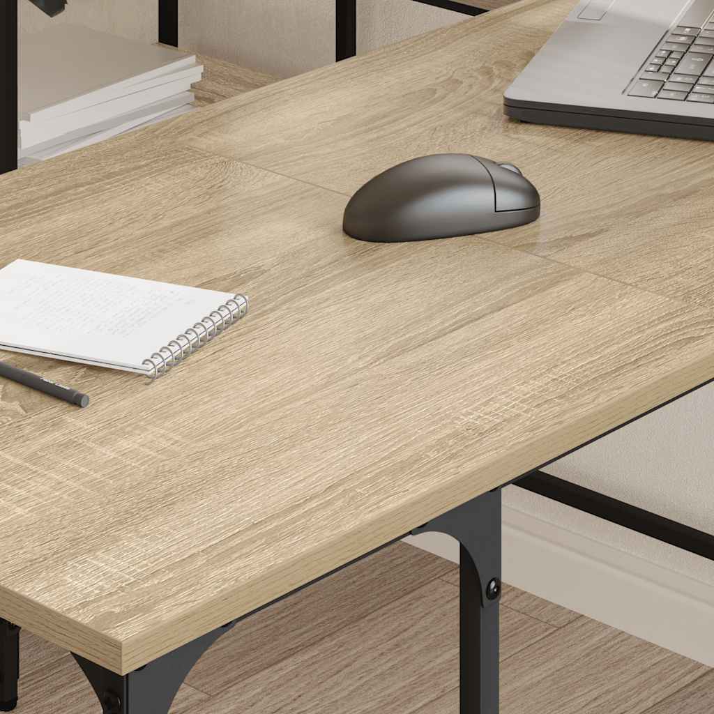 skrivebord 139x139x75 cm konstrueret træ sonoma-eg