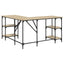 skrivebord 139x139x75 cm konstrueret træ sonoma-eg